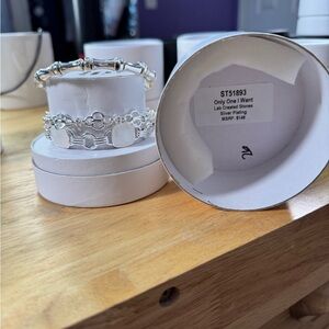 Silver Plated Bracelet with Lab Created Stones